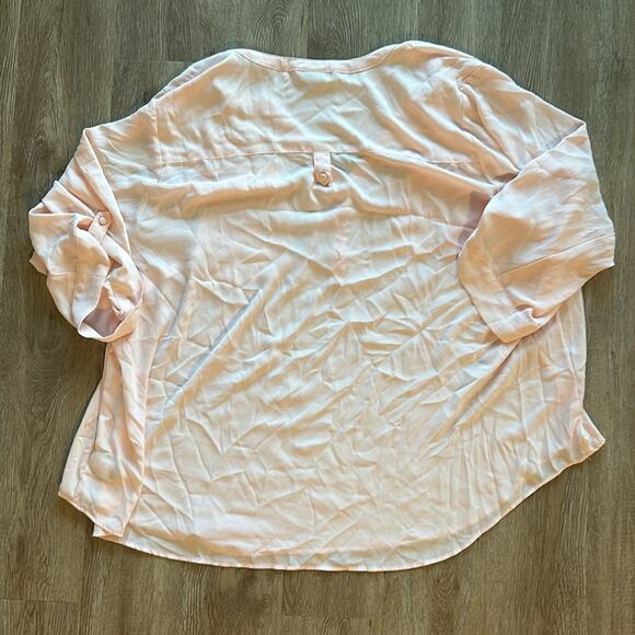 Torrid Harper Georgette Pullover 3/4 Sleeve Blouse Pale Blush Size 5XL - Picture 5 of 5
